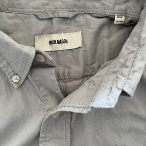 Blue Buck Mason Collared Button Down Long Sleeve Shirt